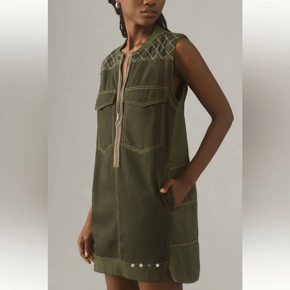 Pilcro Sleeveless Utility Mini Dress - Picture 1 of 7